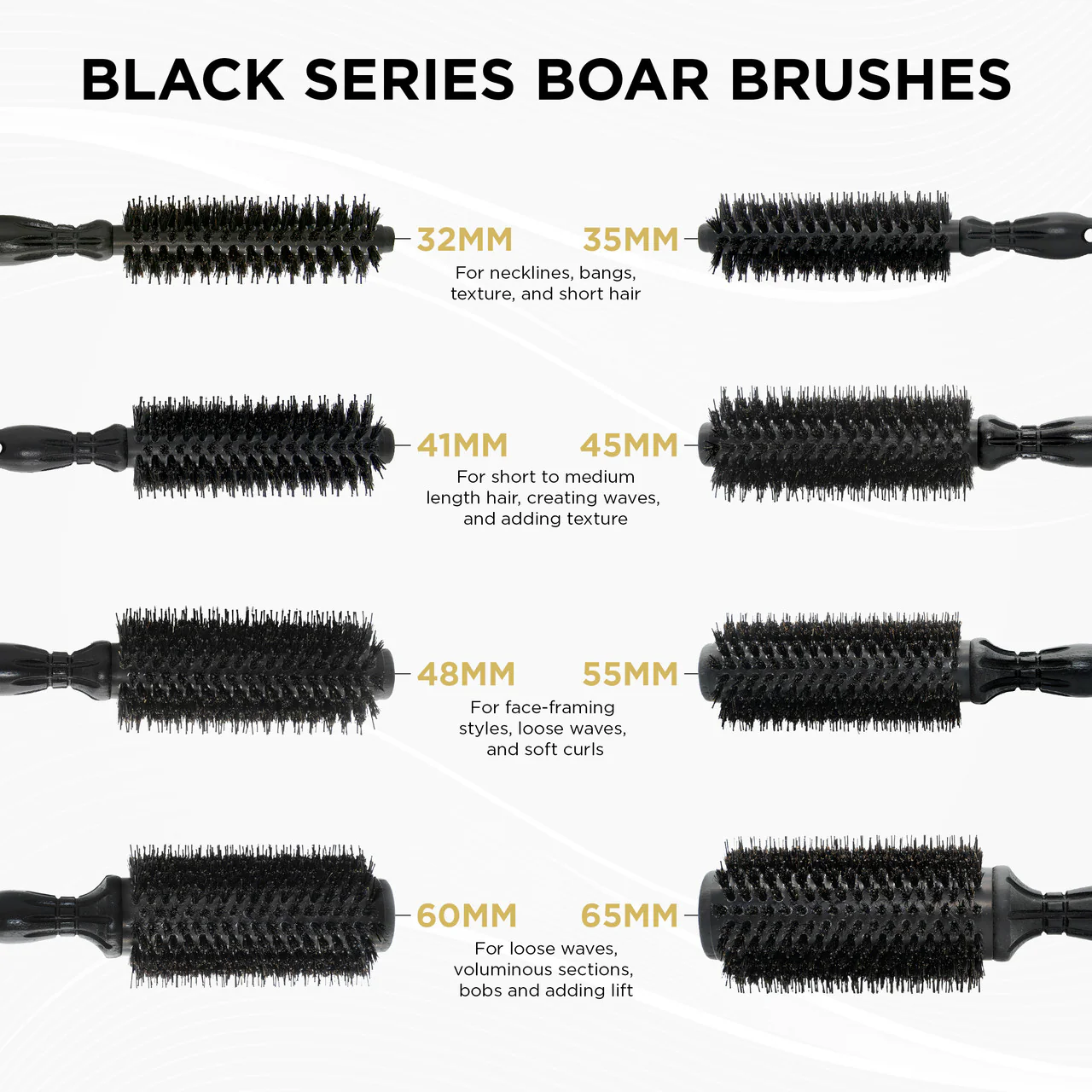 COCCO® Black Series Ceramic Boar Brush (Select Size) - Image 5