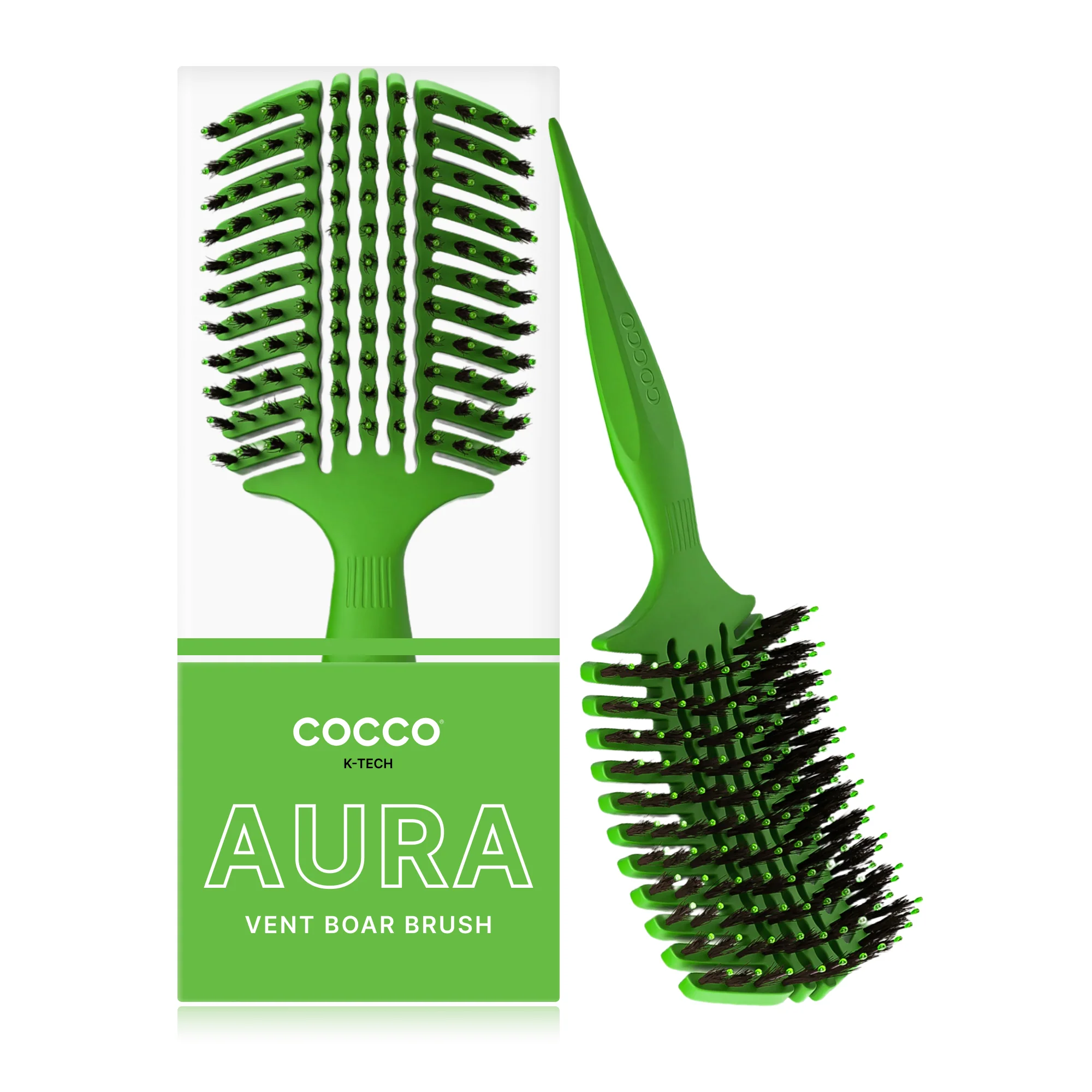 COCCO® Aura Vent Boar Brush (Green) - Image 3