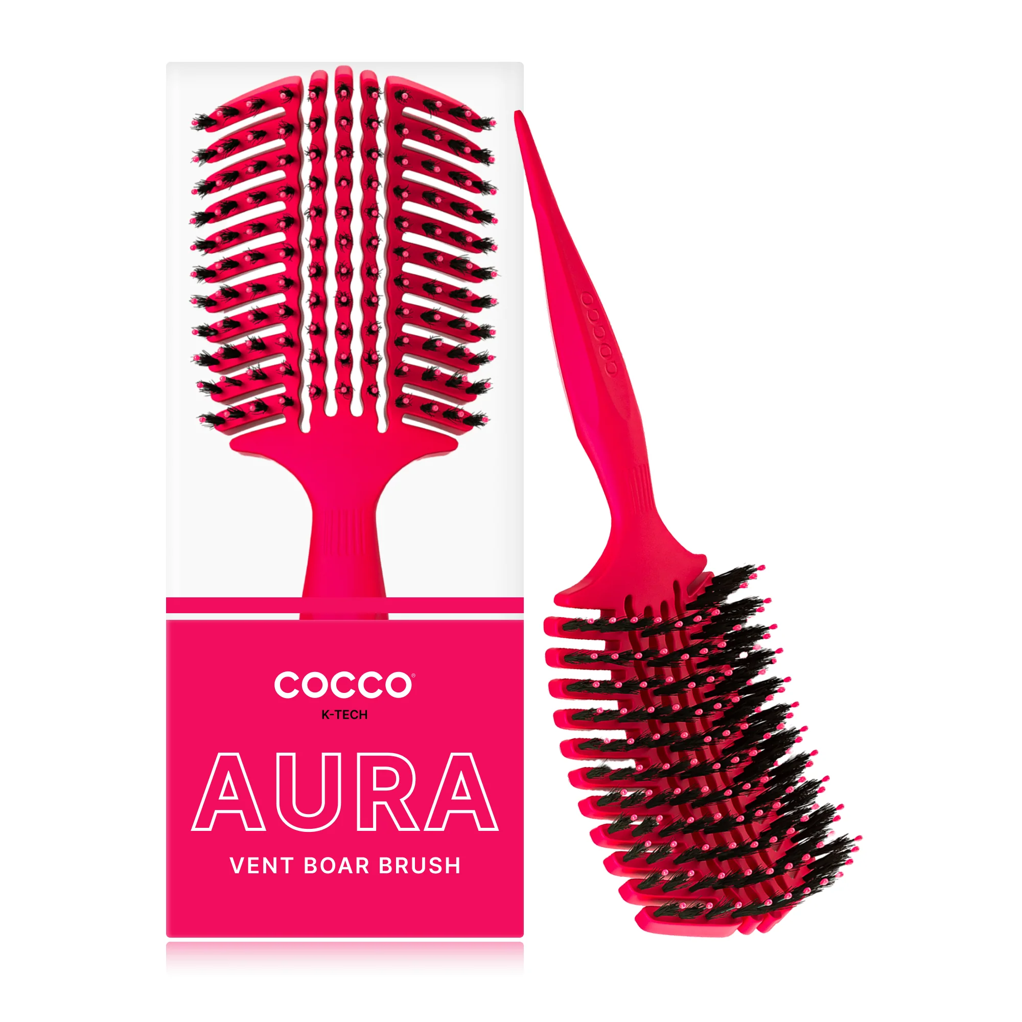 COCCO® Aura Vent Boar Brush (Pink) - Image 3