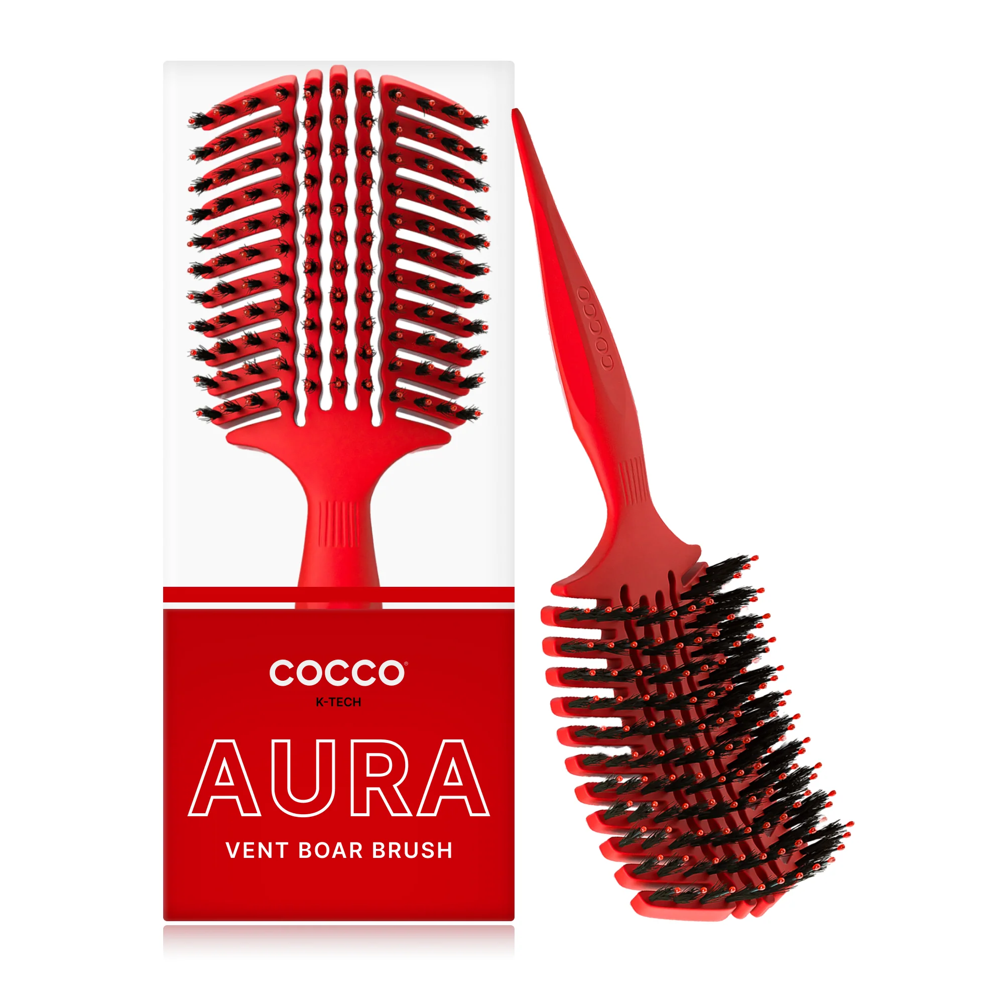 COCCO® Aura Vent Boar Brush (Red) - Image 3