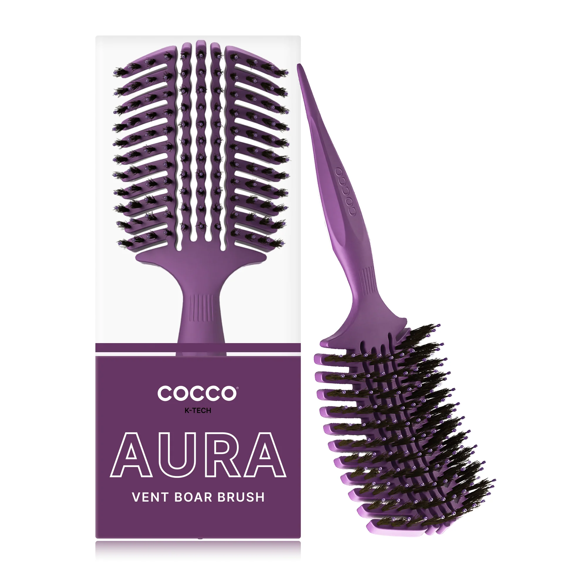 COCCO® Aura Vent Boar Brush (Purple) - Image 3
