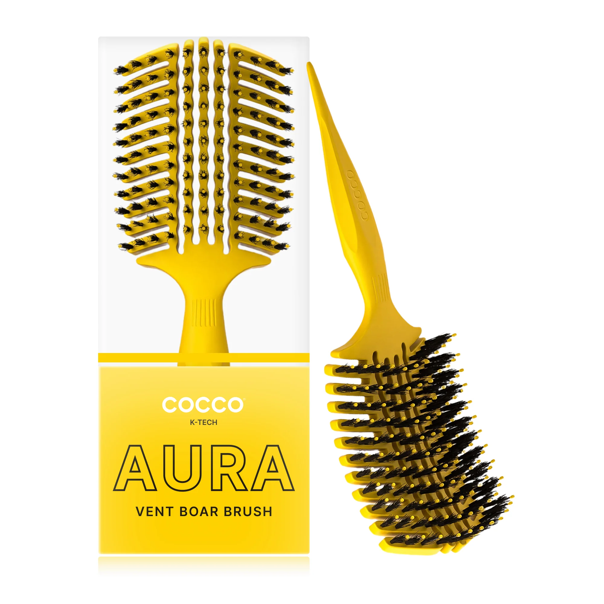 COCCO® Aura Vent Boar Brush (Yellow) - Image 3