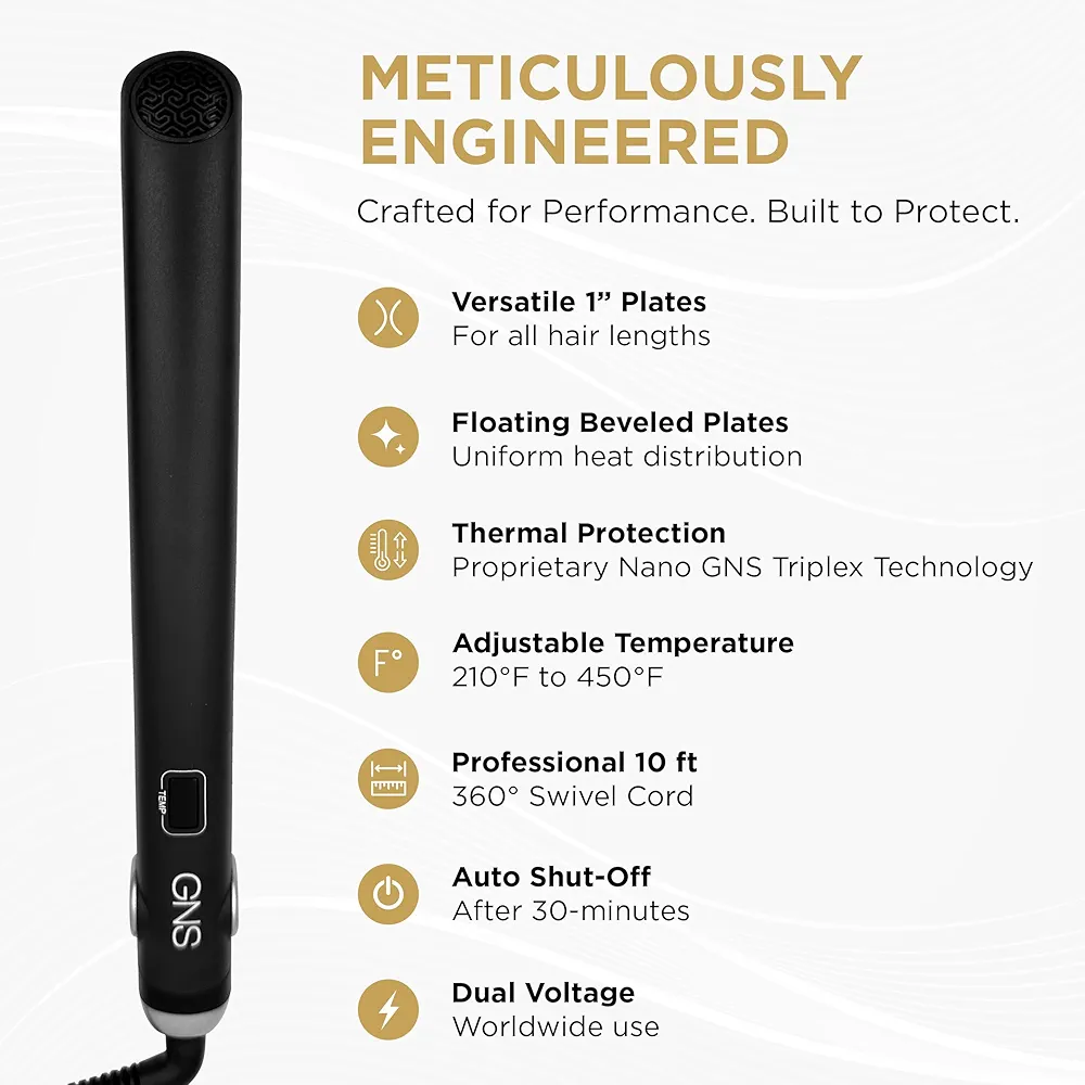 COCCO® GNS 1″ Flat Iron V3 with COCCO® Nano Pro Hair Dryer Bundle - Image 3