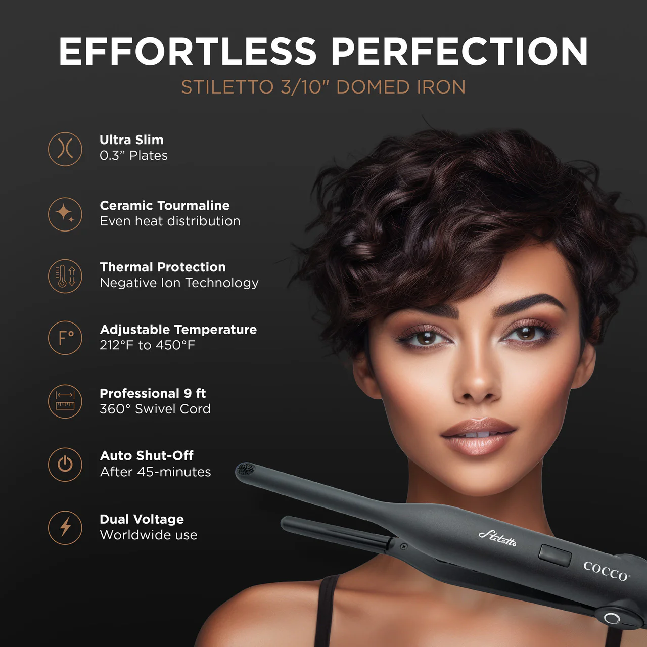 COCCO® Stiletto 3/10" Domed Flat Iron - Image 8
