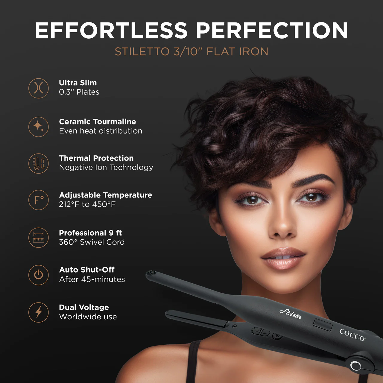COCCO® Stiletto 3/10" Flat Iron - Image 8