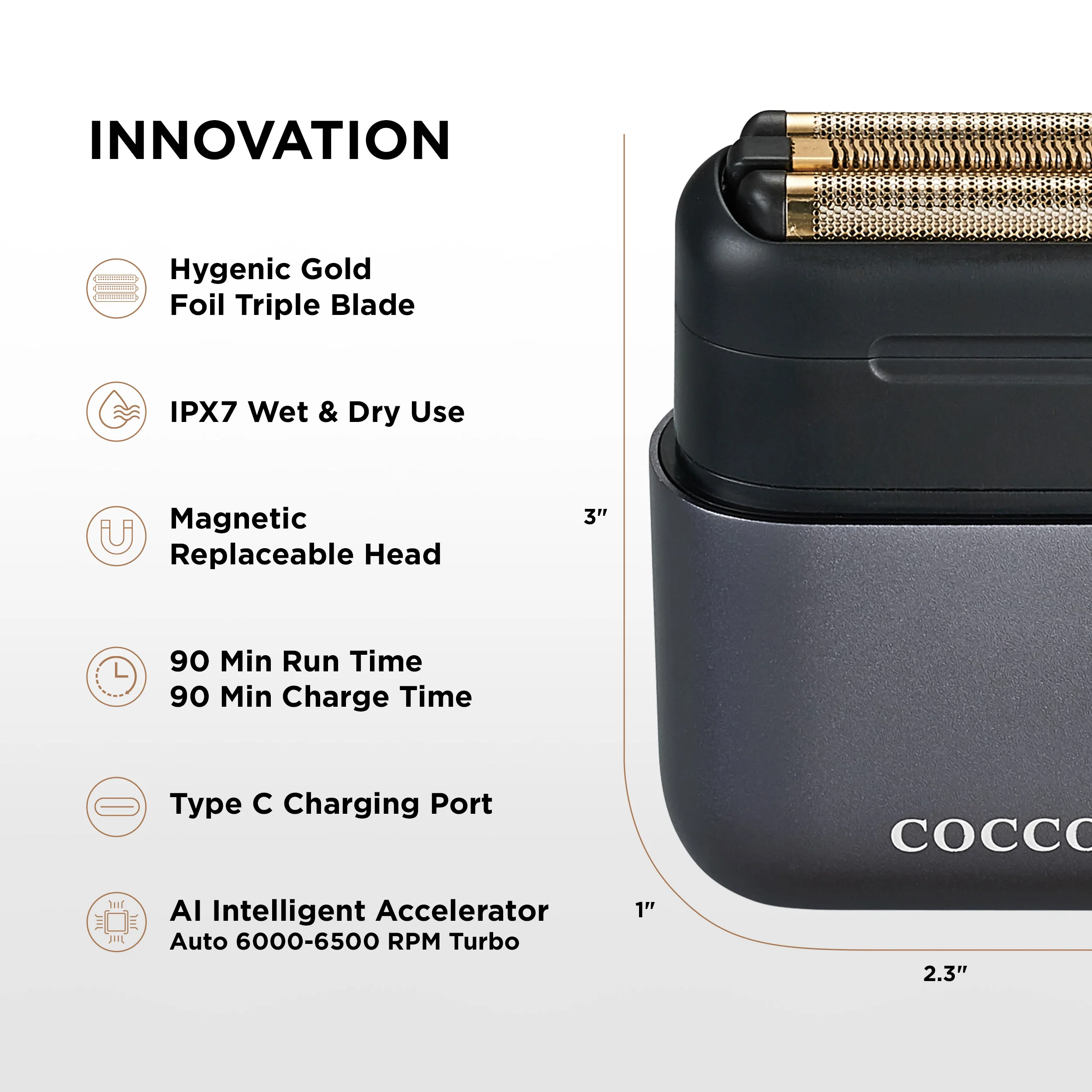 Impacto Micro Wet-Dry Shaver (Grey) - Image 4