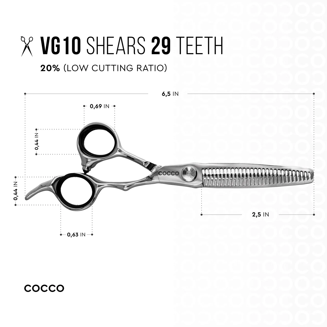 VG10 Blunt and Including 6" 29 Tooth Thinning Shear Set - Select Size - Image 8